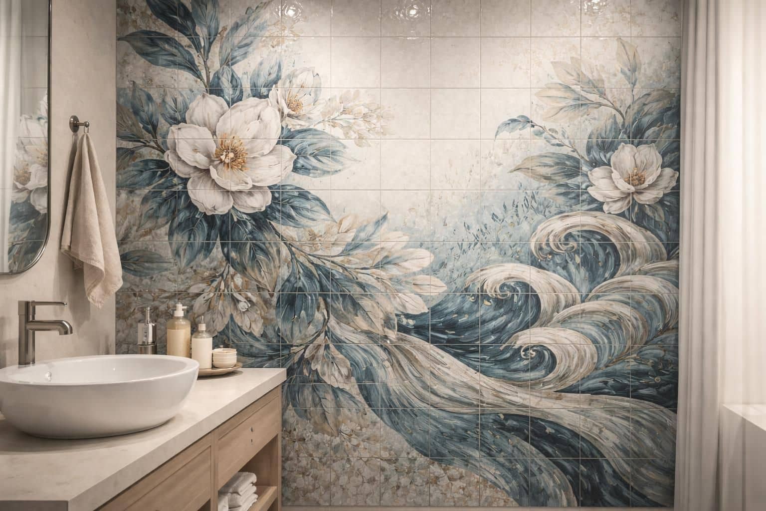 découvrez des idées inspirantes de fresques murales en carrelage pour sublimer votre salle de bain avec style et originalité.