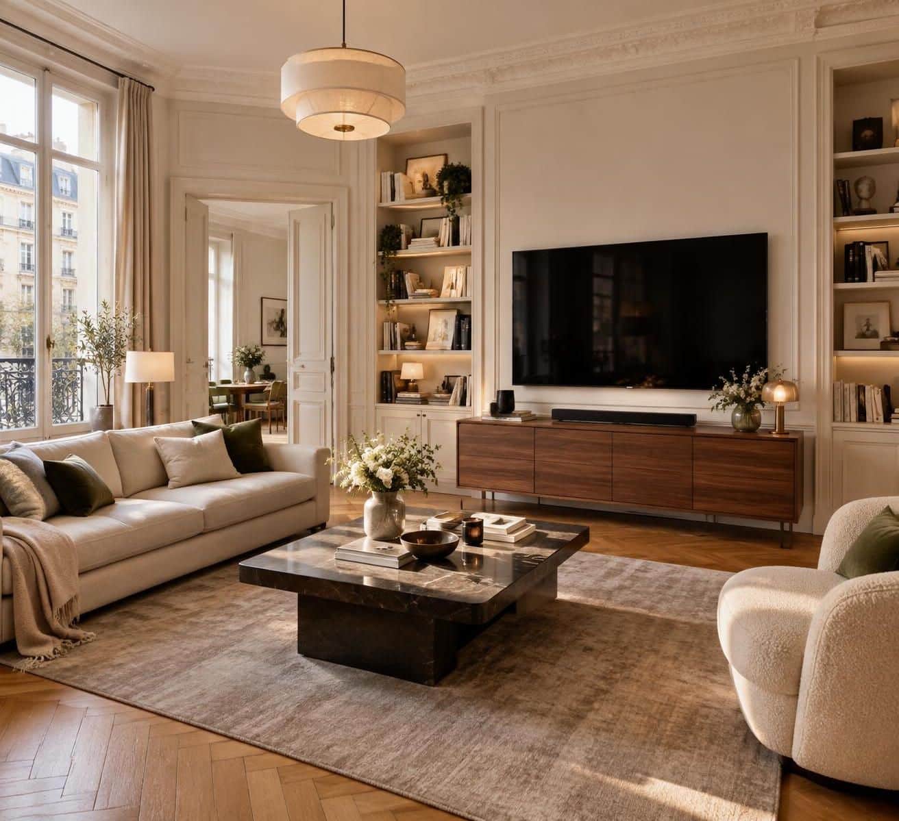 découvrez comment intégrer un grand téléviseur dans un salon classique grâce à des astuces déco qui préservent l’équilibre et le charme de la pièce.