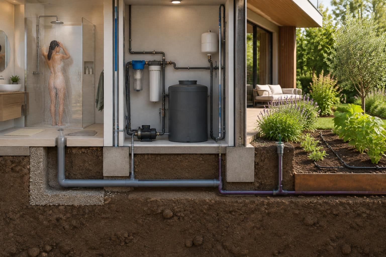 découvrez comment récupérer et filtrer les eaux grises de la douche pour arroser votre jardin, en respectant la réglementation en vigueur.