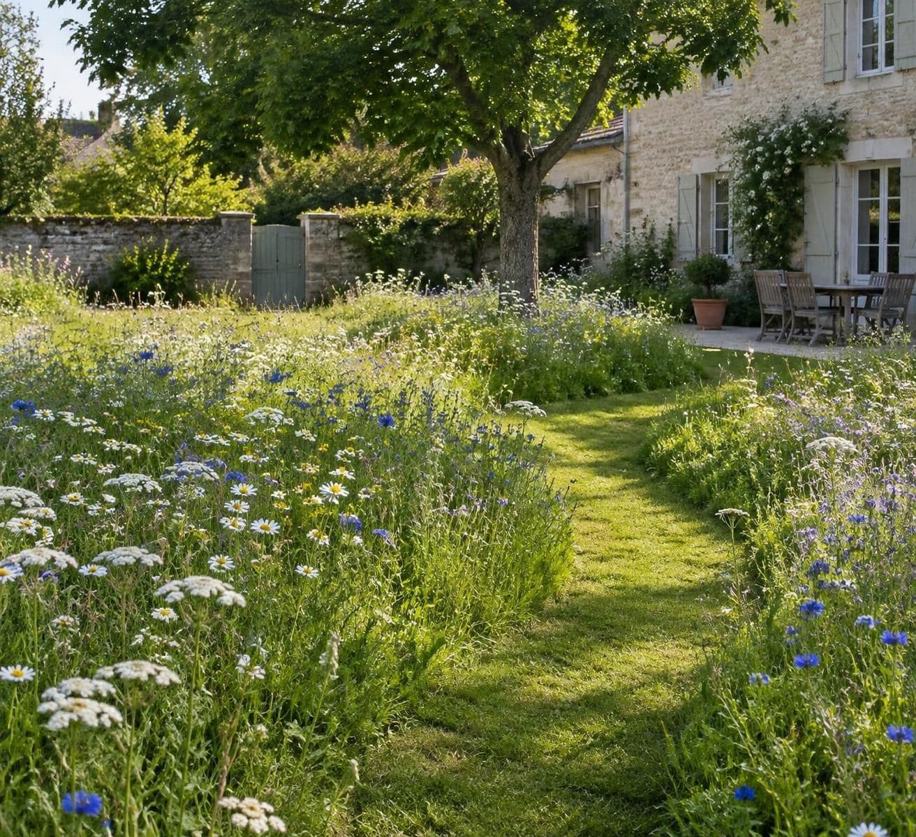 d&eacute;couvrez comment transformer une pelouse ab&icirc;m&eacute;e en prairie fleurie gr&acirc;ce &agrave; une m&eacute;thode progressive sur deux saisons, du sol aux premi&egrave;res floraisons.